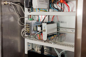 Open control cabinet of TraceWay A1 aggregation station